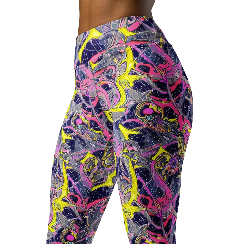 Synthetic Garden on Yoga Leggings — Left Front