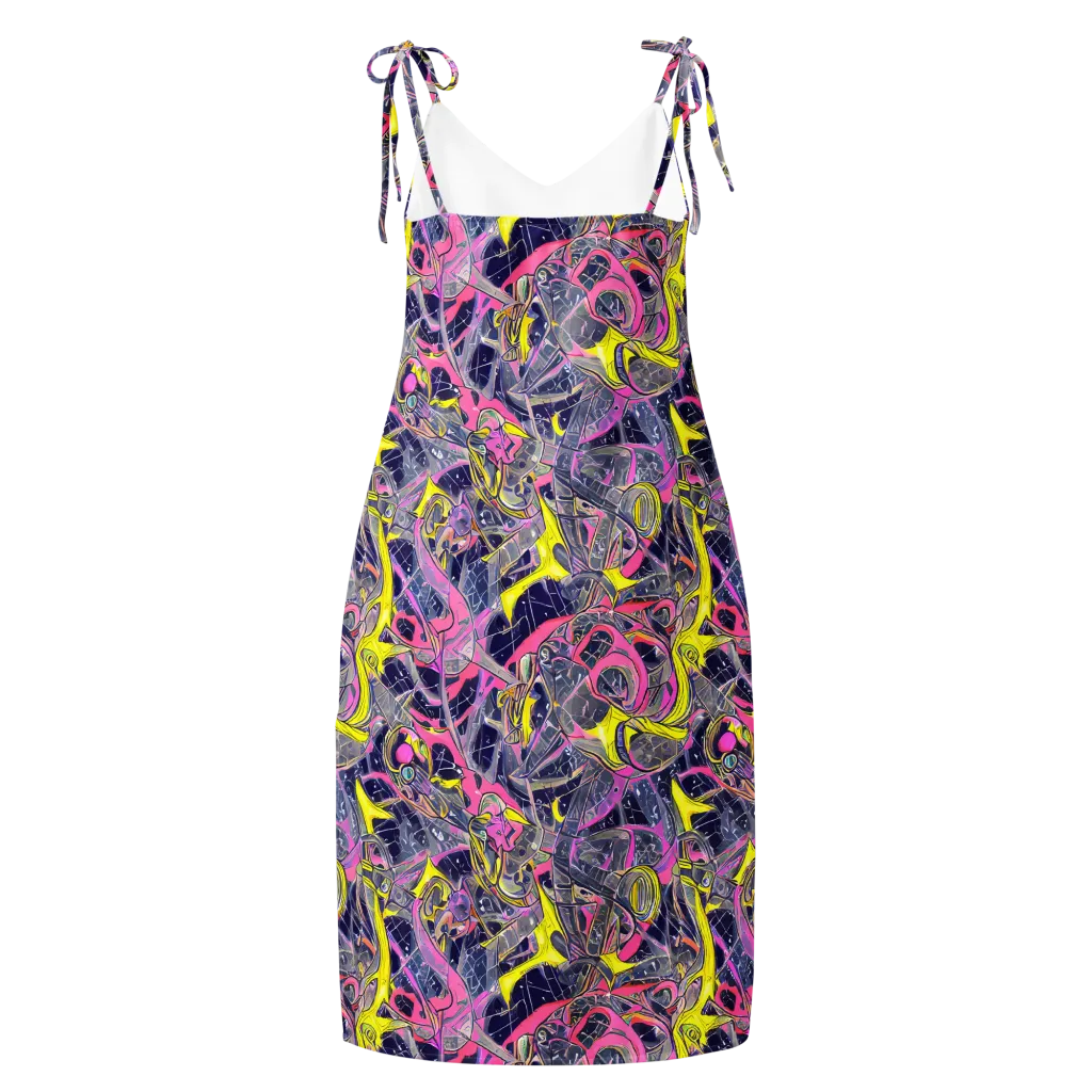 Synthetic Garden on Slip Dress — Back
