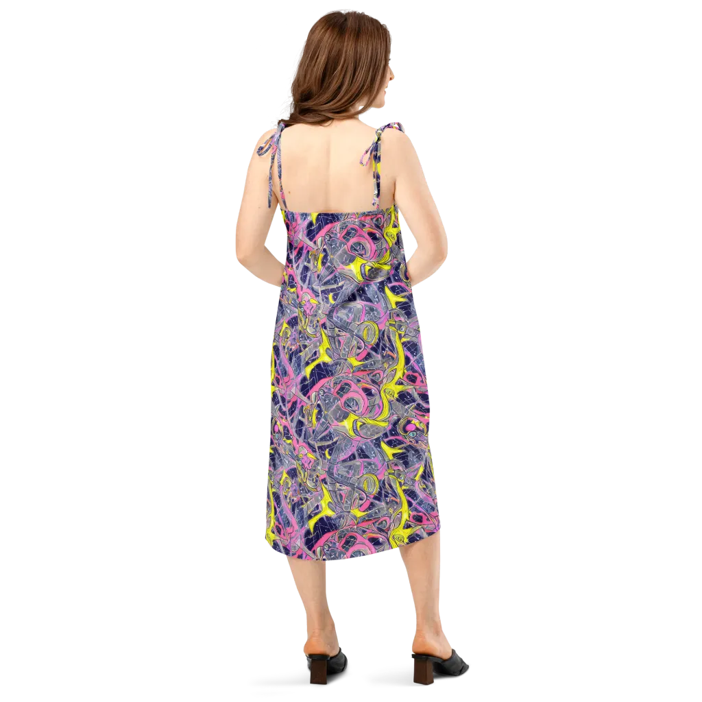 Synthetic Garden on Slip Dress — Back