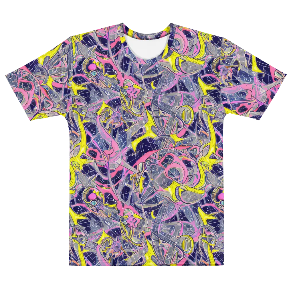 Synthetic Garden on Men's Cotton Crew Neck T-Shirt — Front