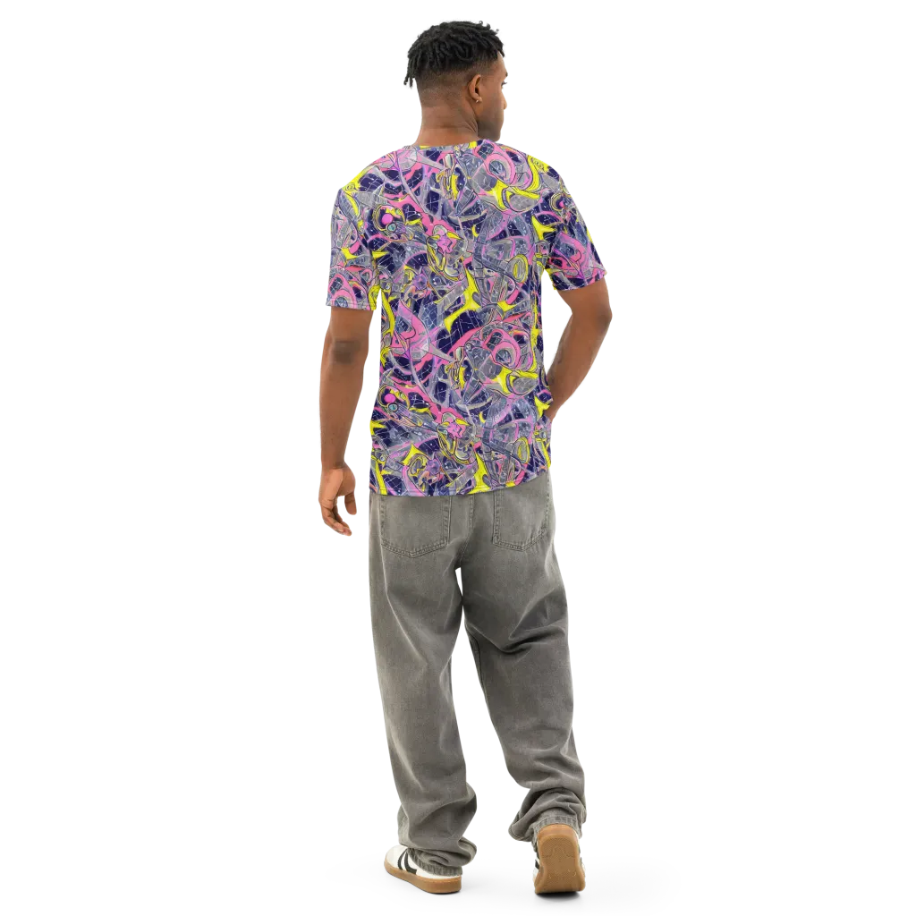 Synthetic Garden on Men's Cotton Crew Neck T-Shirt — Back