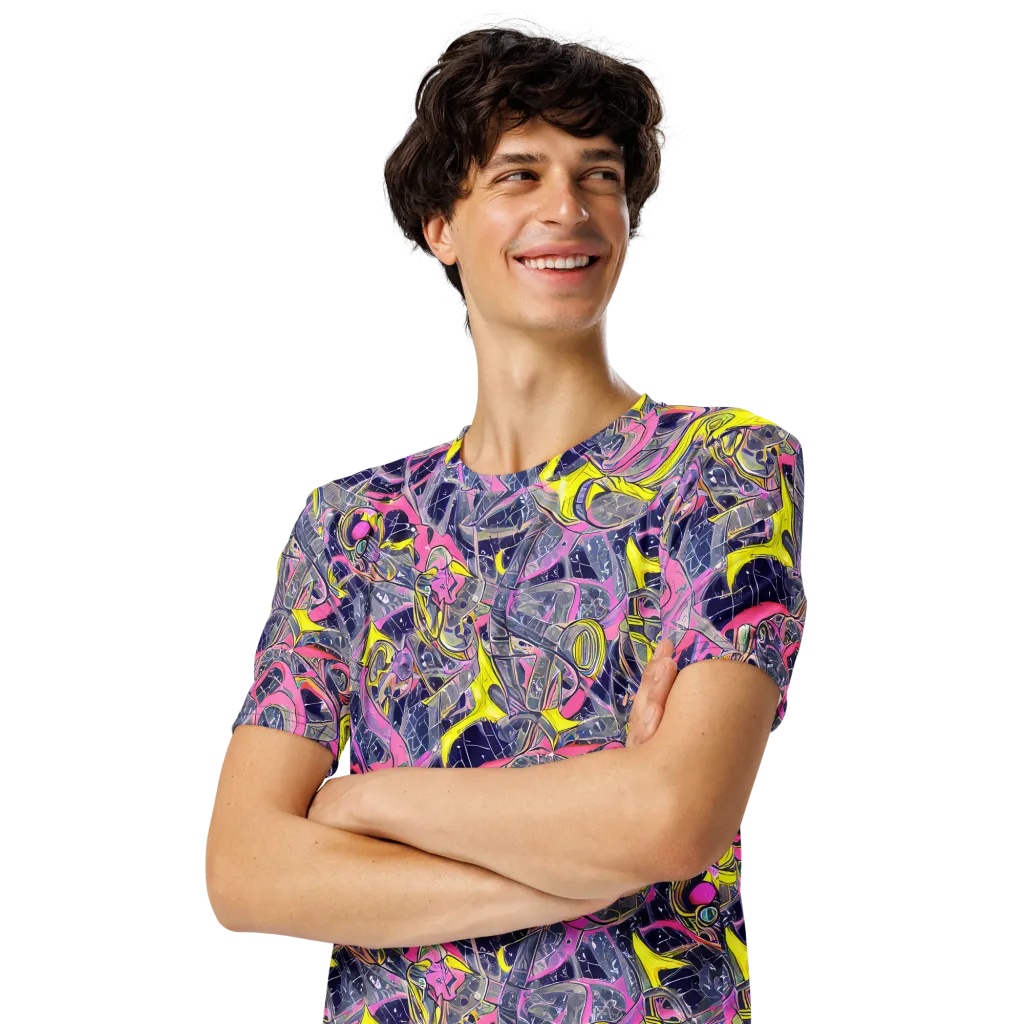Synthetic Garden on Men's Crew Neck T-Shirt — Left Front