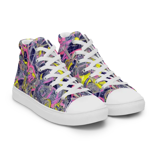 Synthetic Garden on a Men's High Top Canvas Shoes