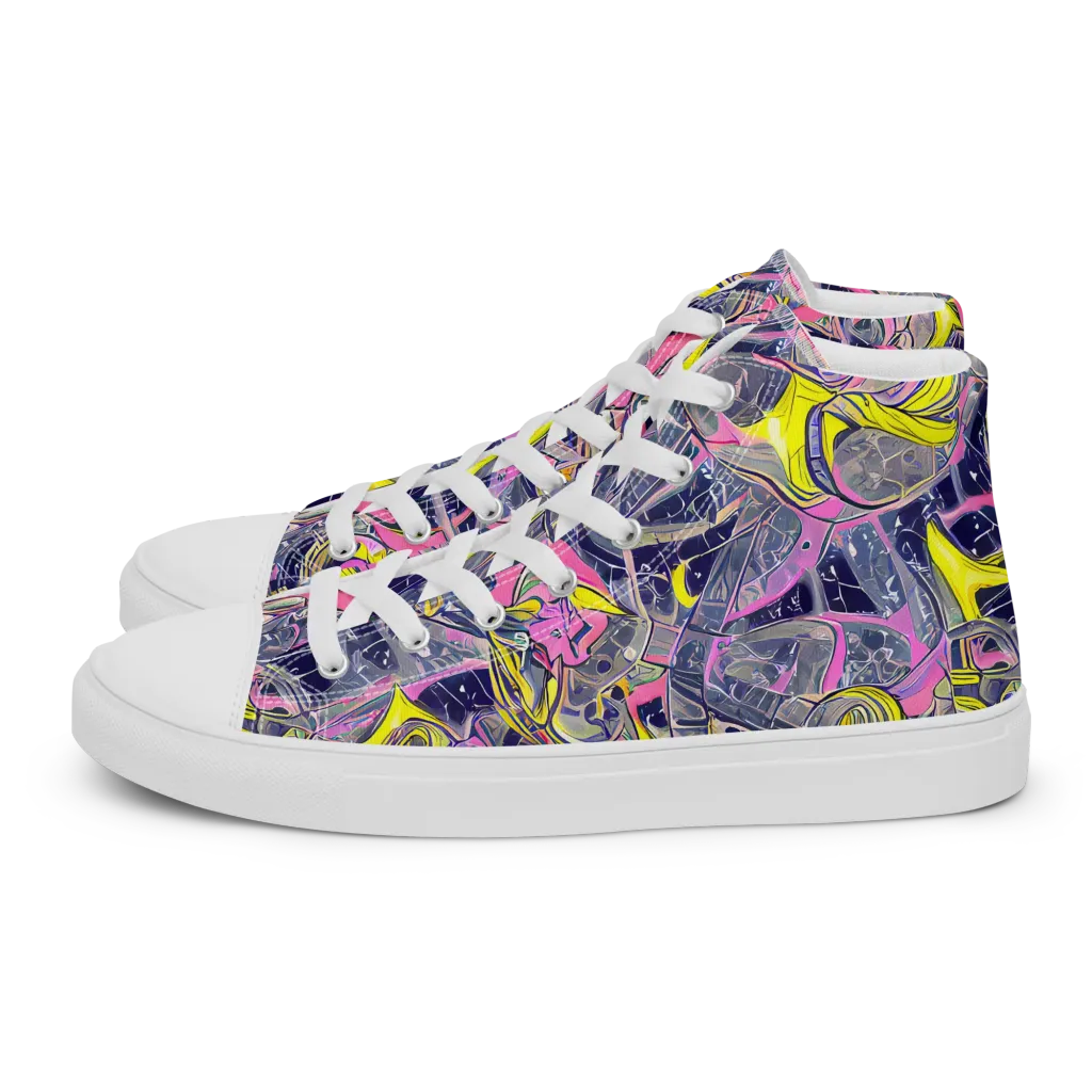 Synthetic Garden on Men's High Top Canvas Shoes — Left
