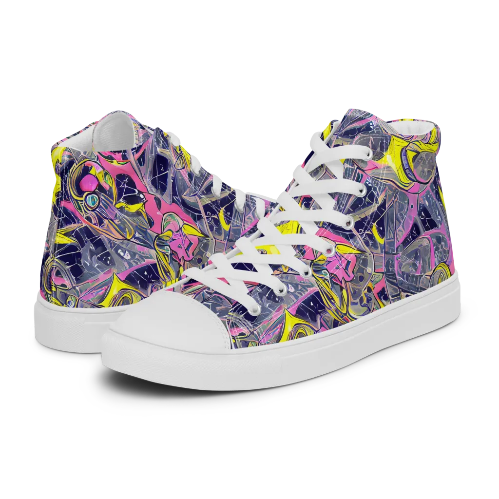 Synthetic Garden on Men's High Top Canvas Shoes — Left
