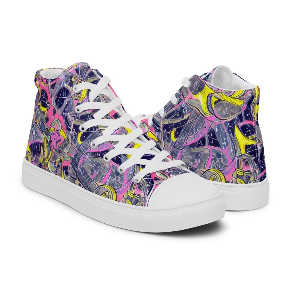 Synthetic Garden on Men's High Top Canvas Shoes — Right