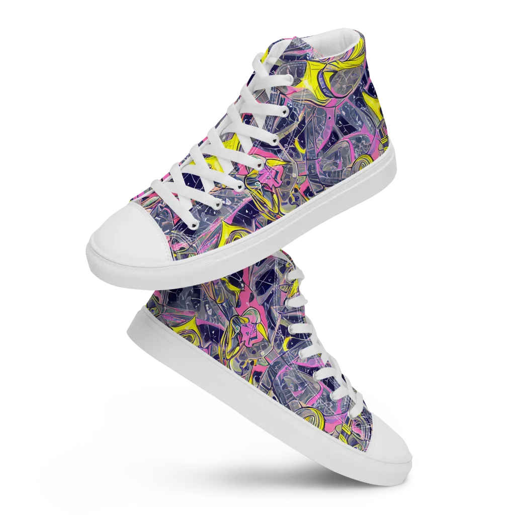 Synthetic Garden on Men's High Top Canvas Shoes — Front