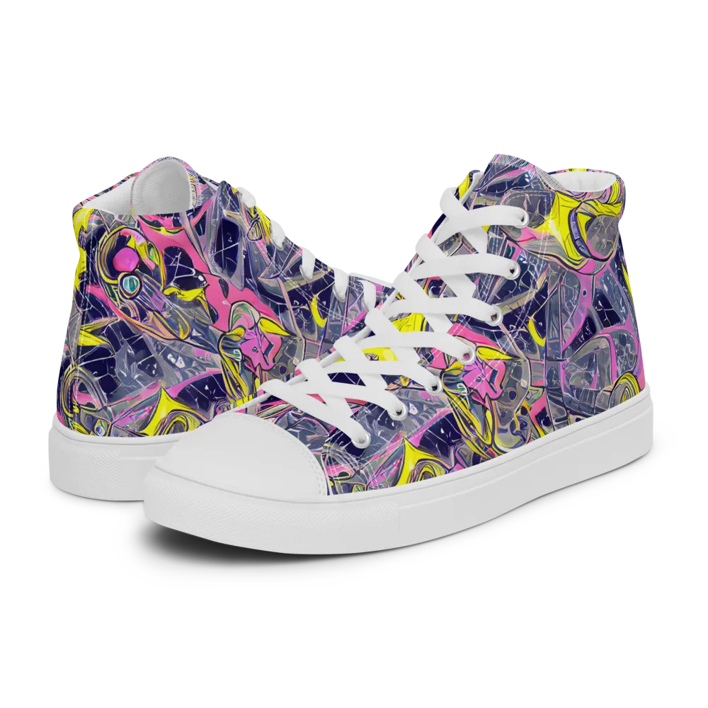 Synthetic Garden on Women's High Top Canvas Shoes — Left