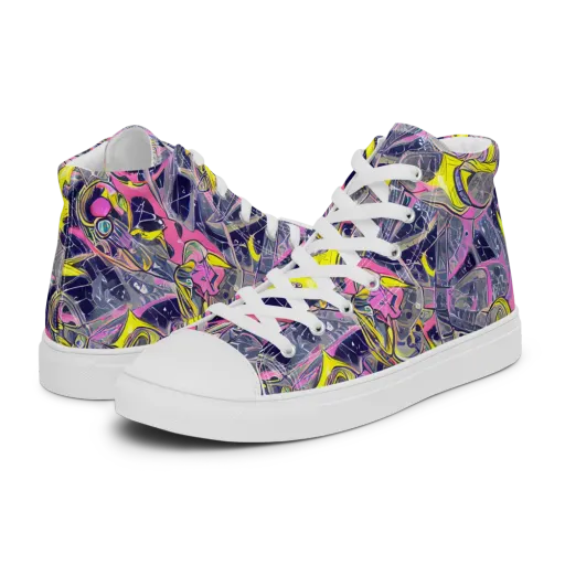 Synthetic Garden on a Women's High Top Canvas Shoes