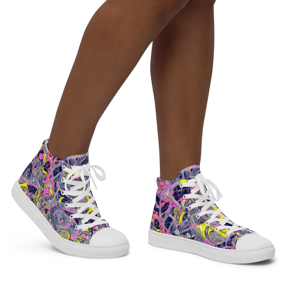 Synthetic Garden on Women's High Top Canvas Shoes — Right