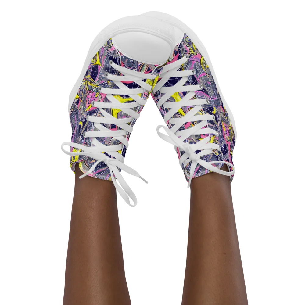 Synthetic Garden on Women's High Top Canvas Shoes — Front