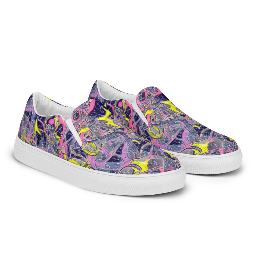 Synthetic Garden on Men's Slip-On Canvas Shoes — Right Front