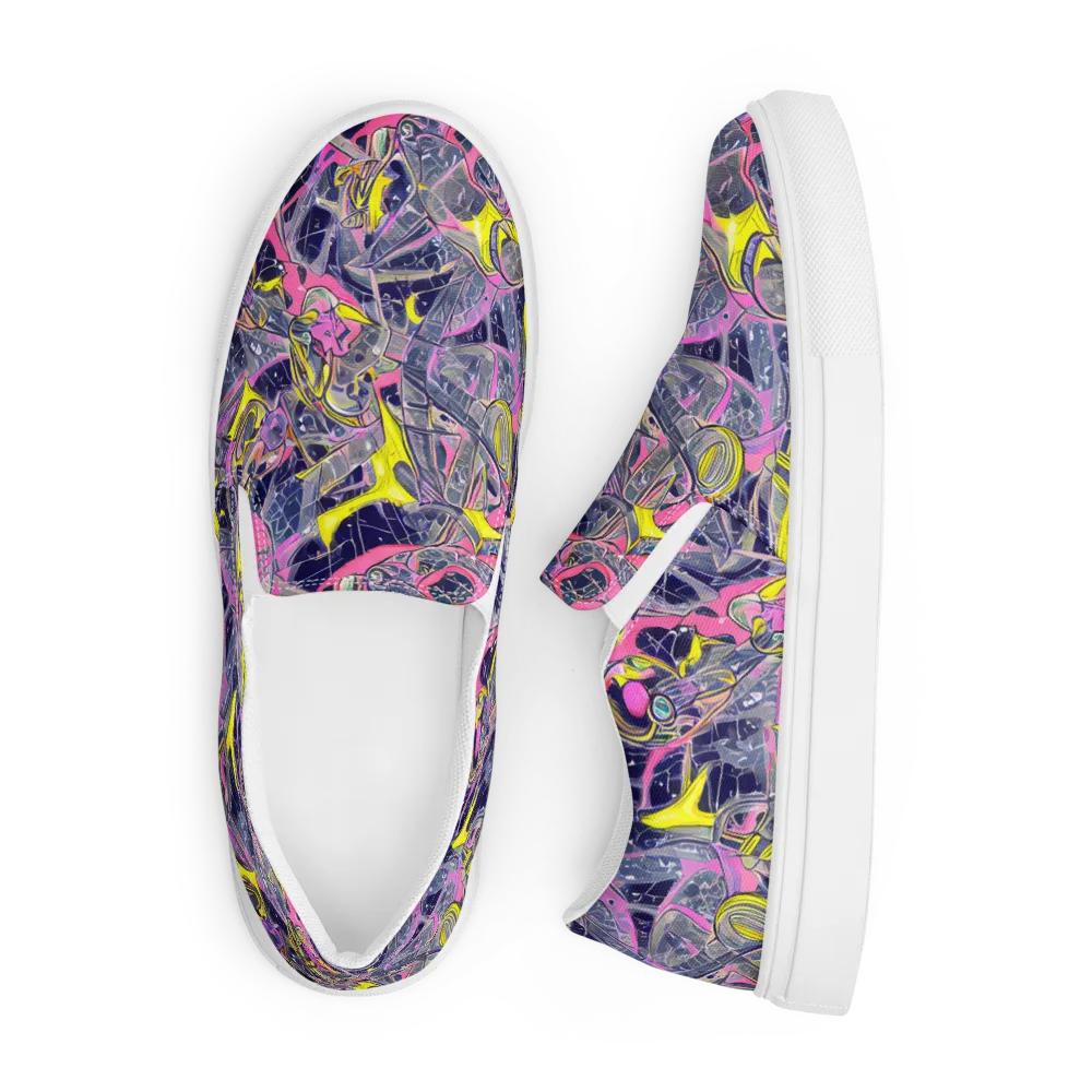 Synthetic Garden on Men's Slip-On Canvas Shoes — Front