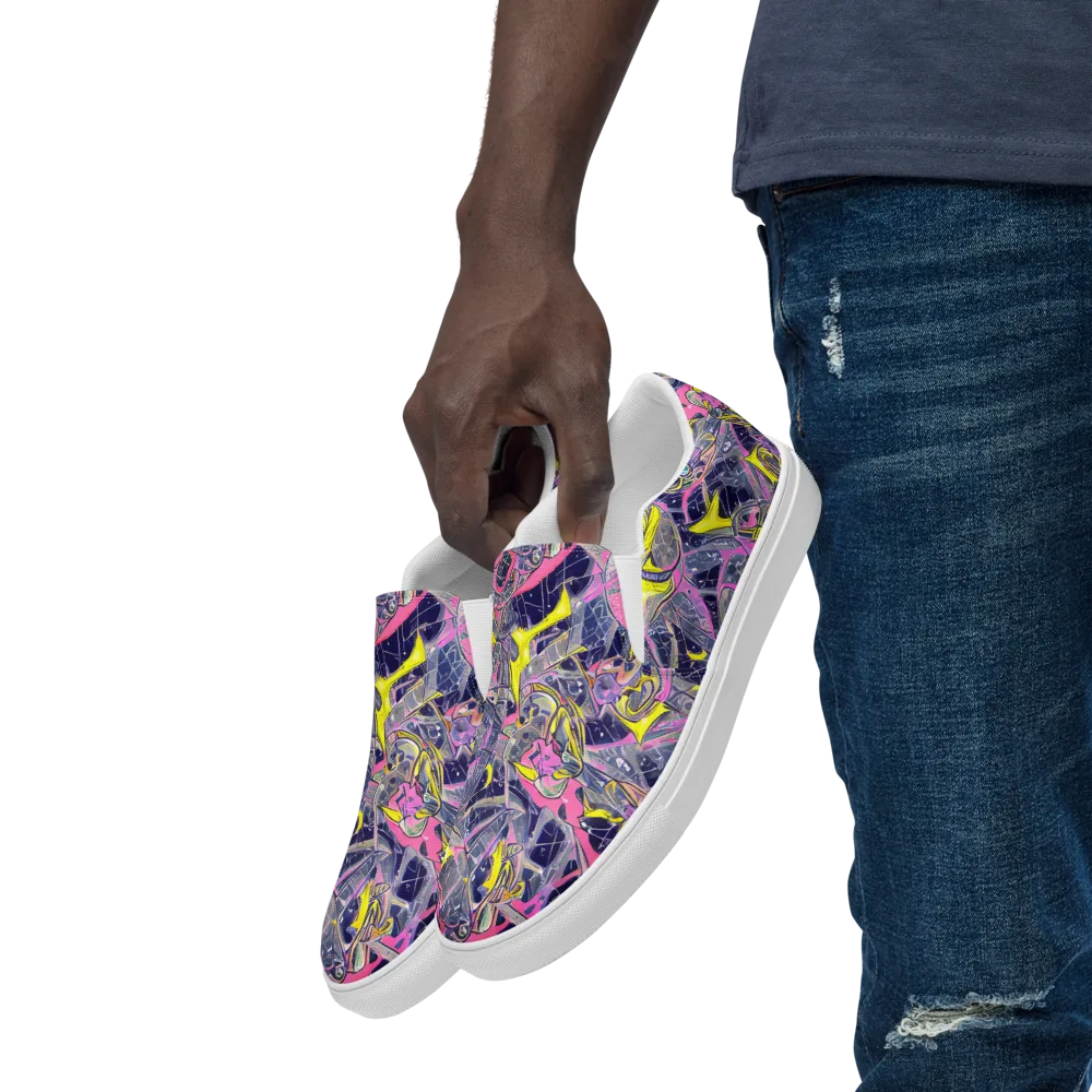 Synthetic Garden on Men's Slip-On Canvas Shoes — Left Front