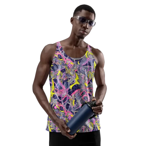 Synthetic Garden on a Men's Tank Top