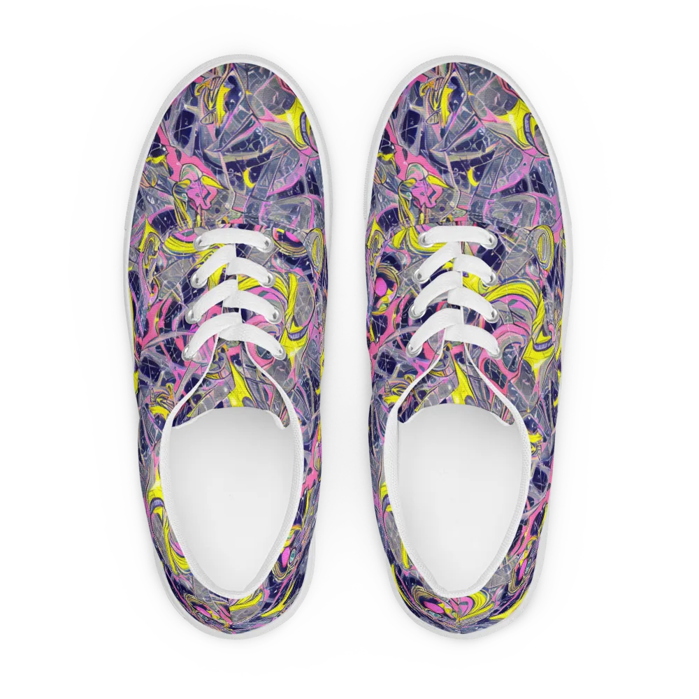 Synthetic Garden on Men's Lace-Up Canvas Shoes — Front
