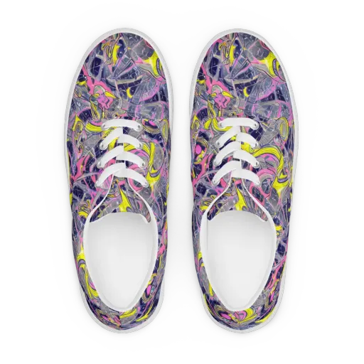 Synthetic Garden on a Men's Lace-Up Canvas Shoes