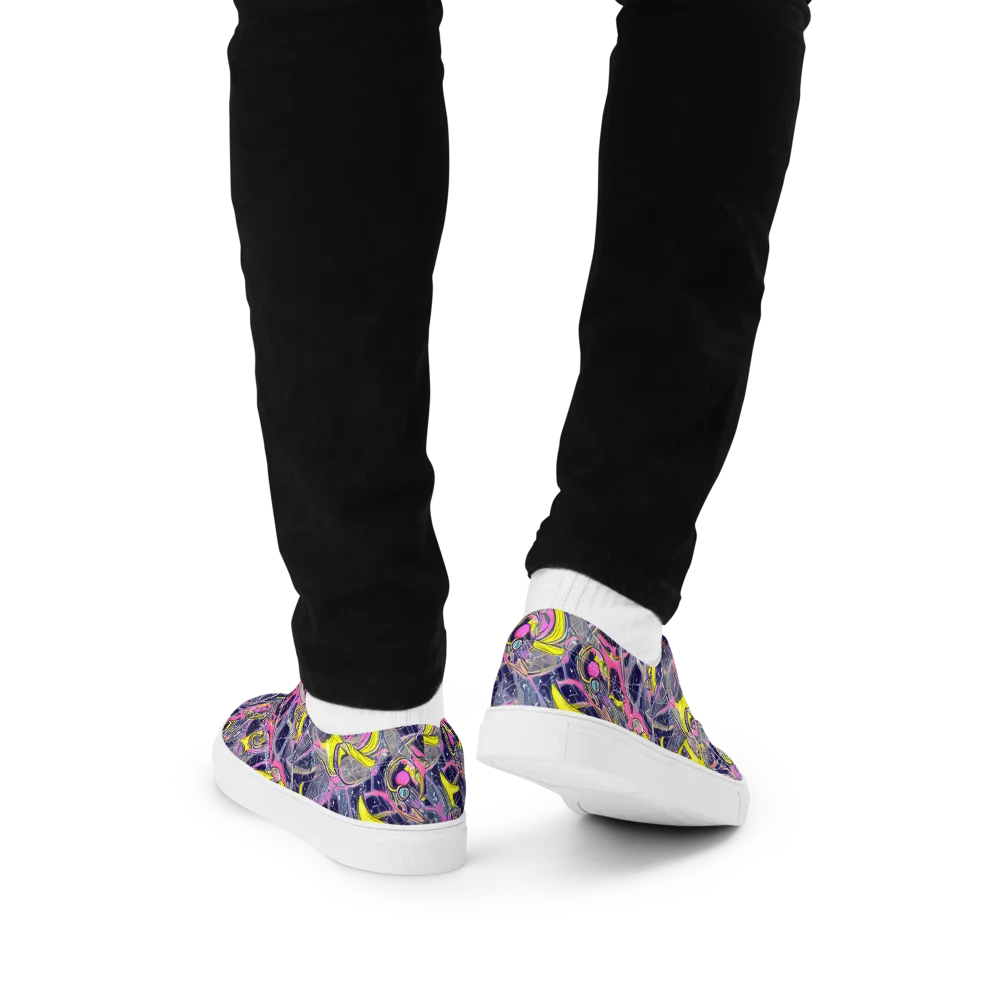 Synthetic Garden on Men's Lace-Up Canvas Shoes — Back