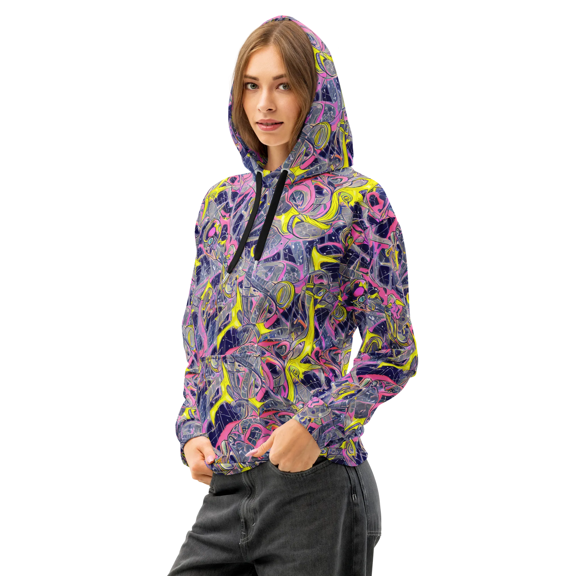 Synthetic Garden on Cotton Hoodie — Left Front