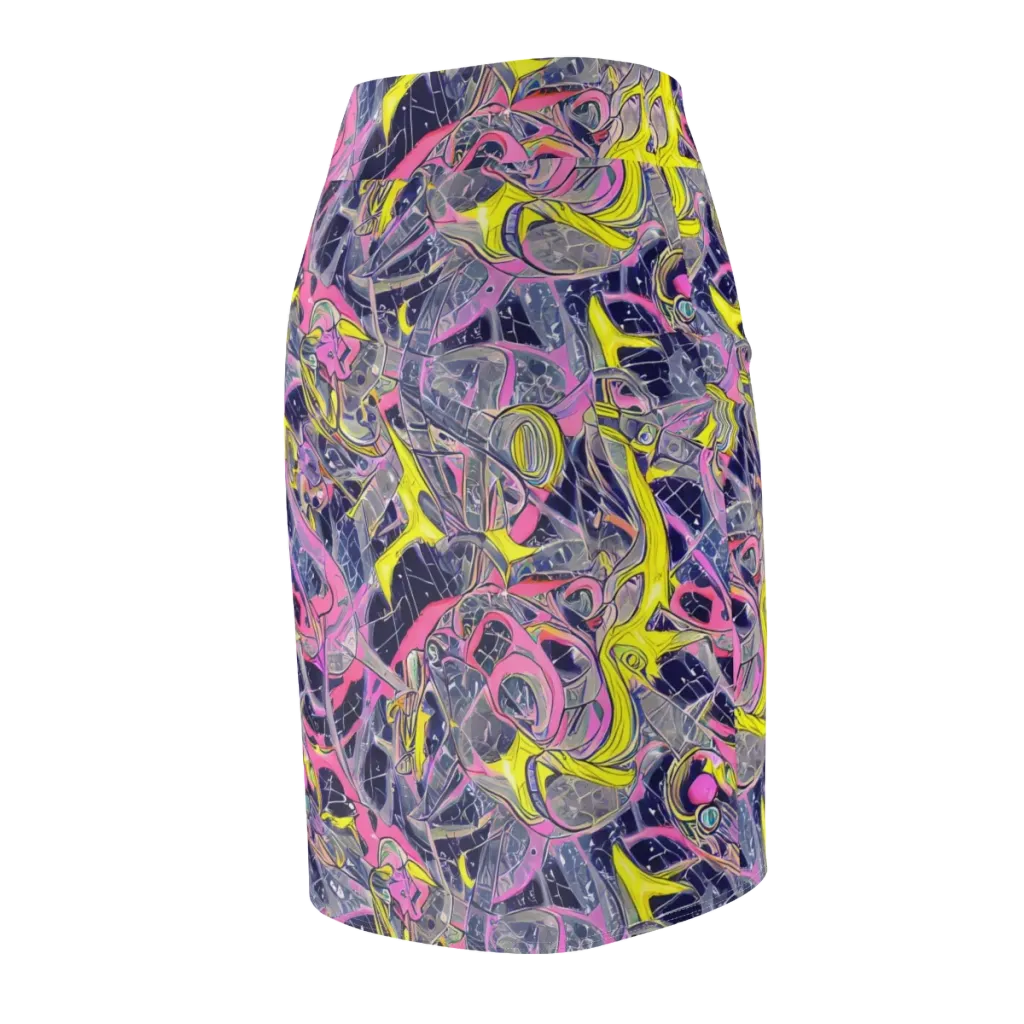 Synthetic Garden on Pencil Skirt — Back Side