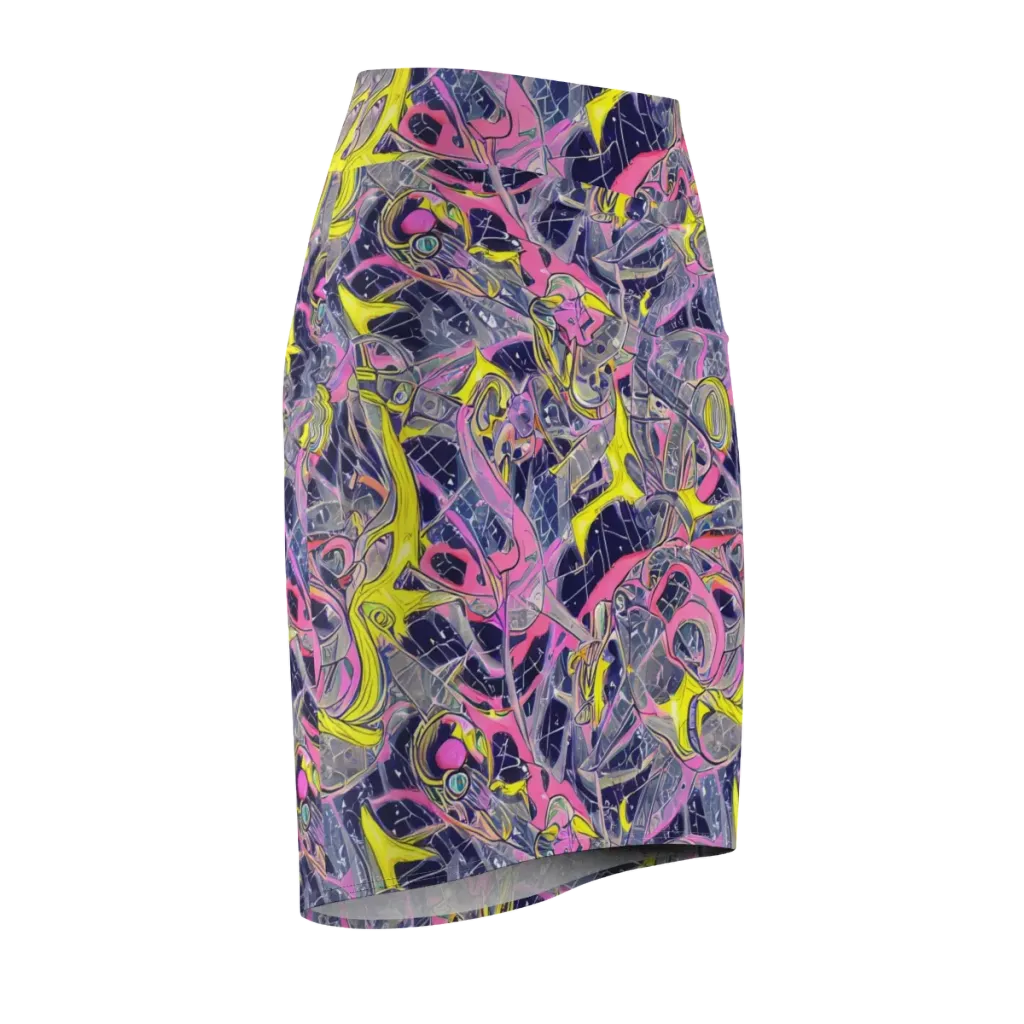 Synthetic Garden on Pencil Skirt — Front Side