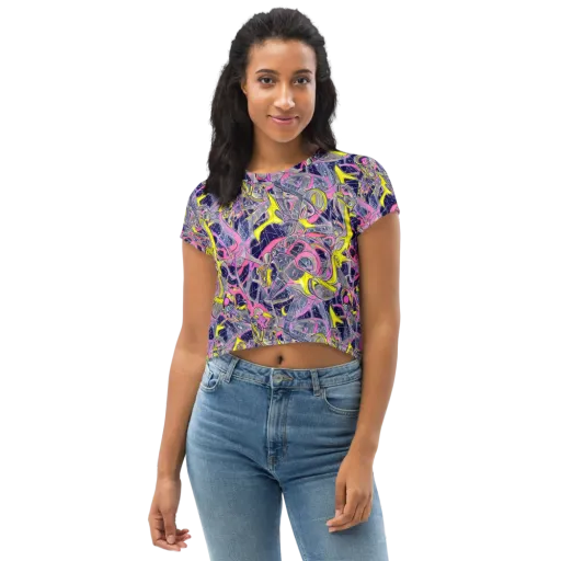 Synthetic Garden on a Crop Tee