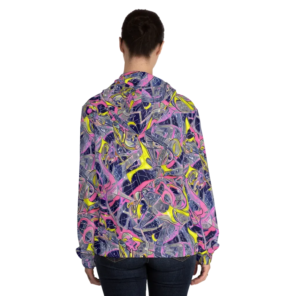Synthetic Garden on Women's Full-Zip Hoodie — Back On Person