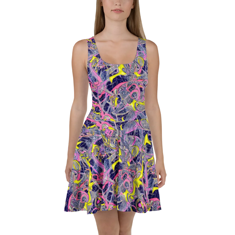 Synthetic Garden on Skater Dress — Front