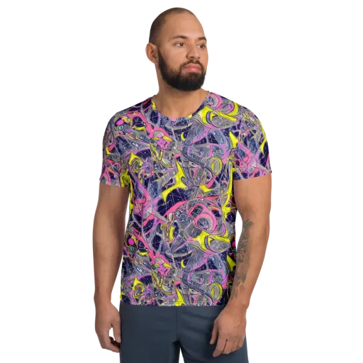 Synthetic Garden on a Men's Athletic T-Shirt