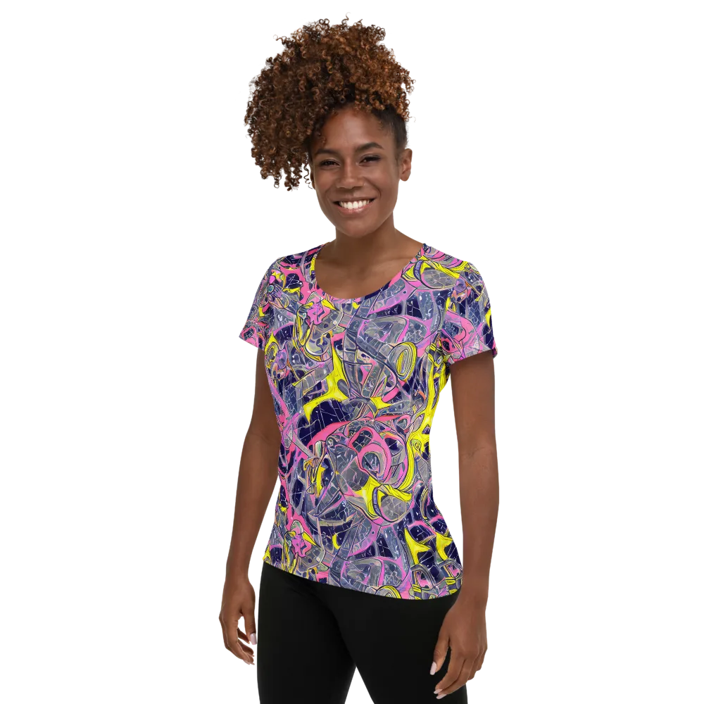 Synthetic Garden on Women's Athletic T-Shirt — Left