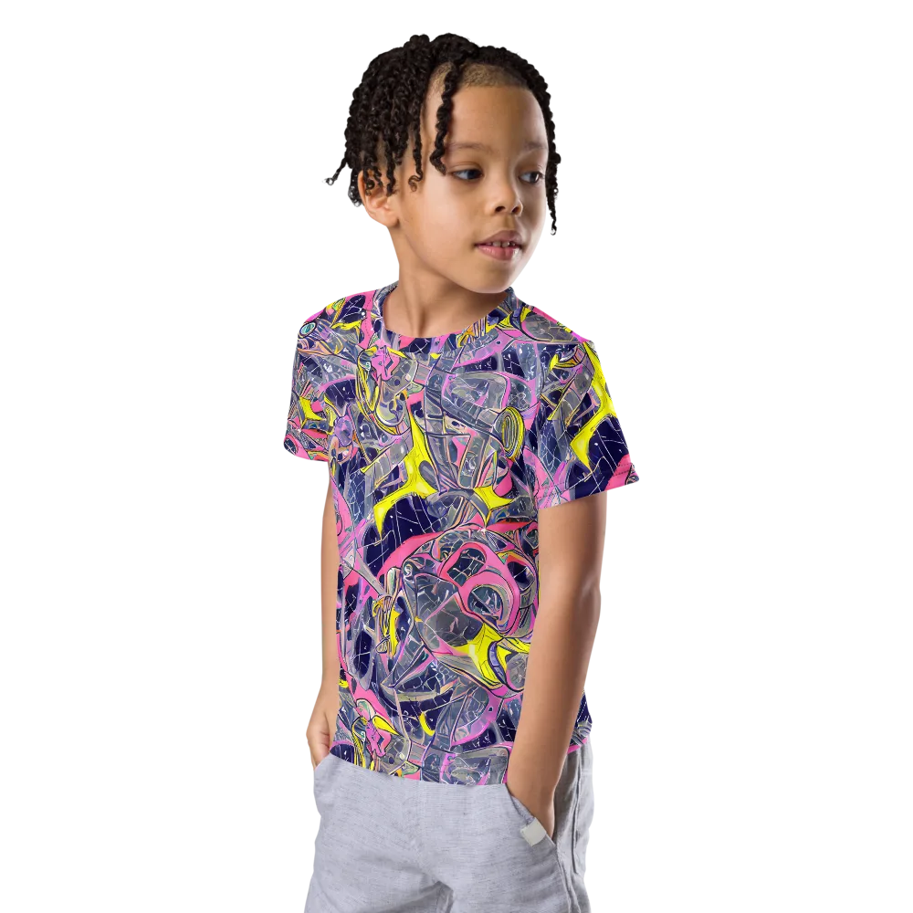 Synthetic Garden on Kids Crew Neck T-Shirt — Left Front