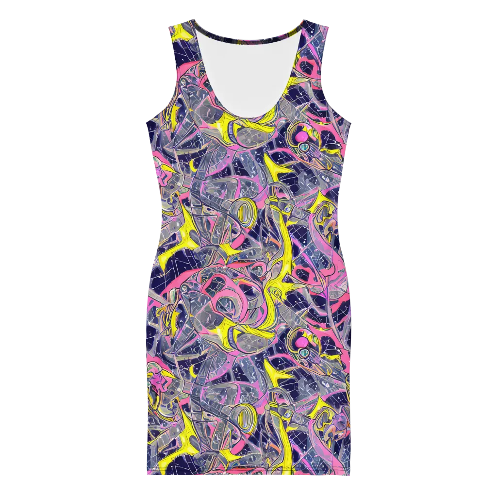 Synthetic Garden on Bodycon Dress — Front