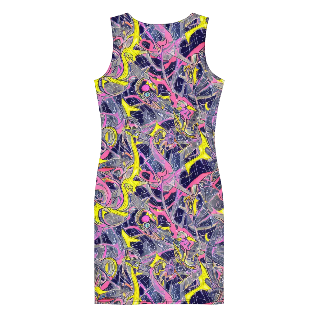 Synthetic Garden on Bodycon Dress — Back