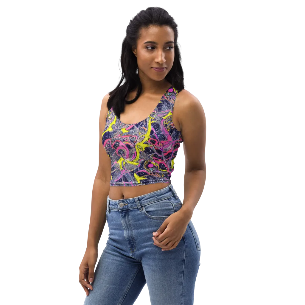 Synthetic Garden on Crop Top — Left Front