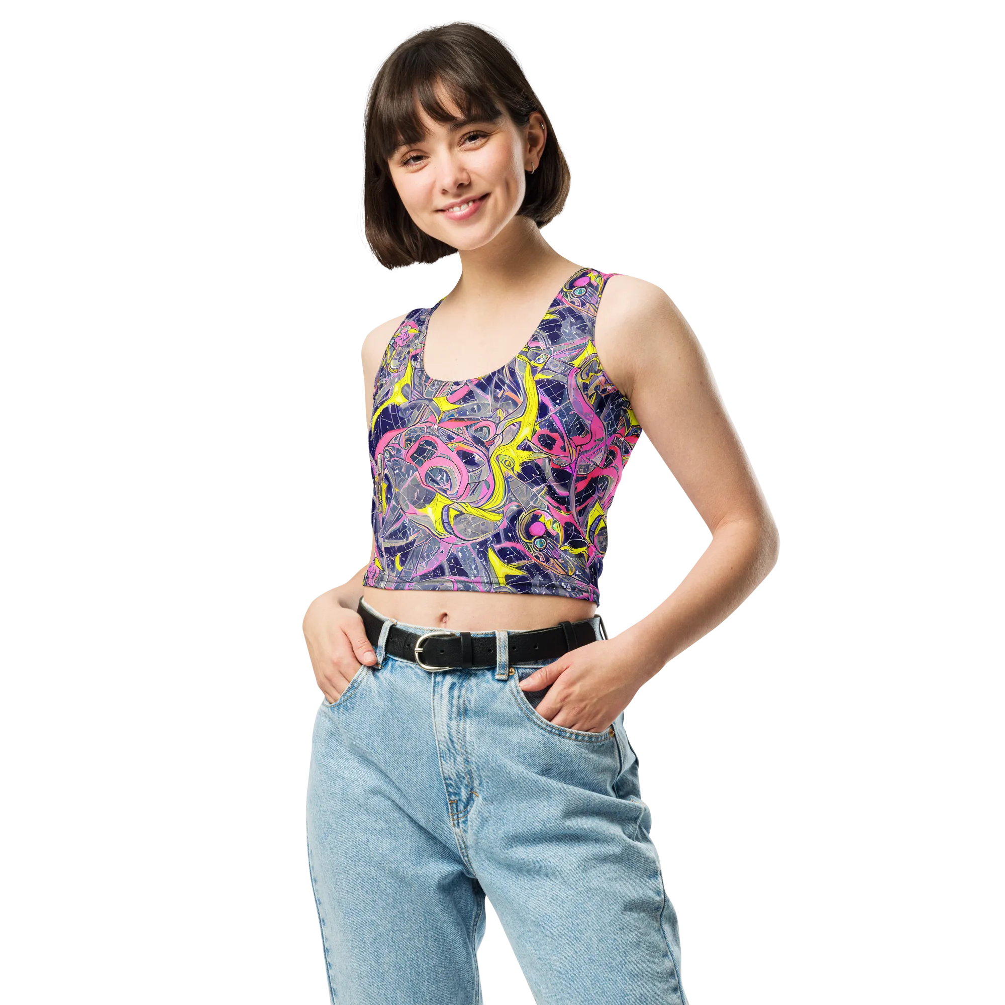 Synthetic Garden on Crop Top — Front