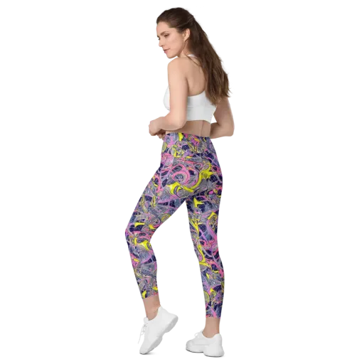 Synthetic Garden on a Leggings with Pockets