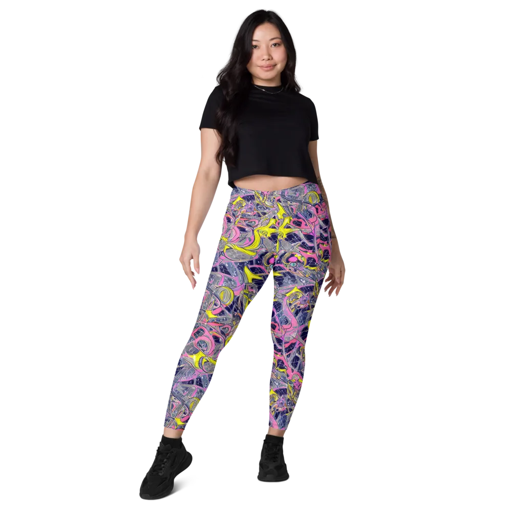 Synthetic Garden on Leggings with Pockets — Front