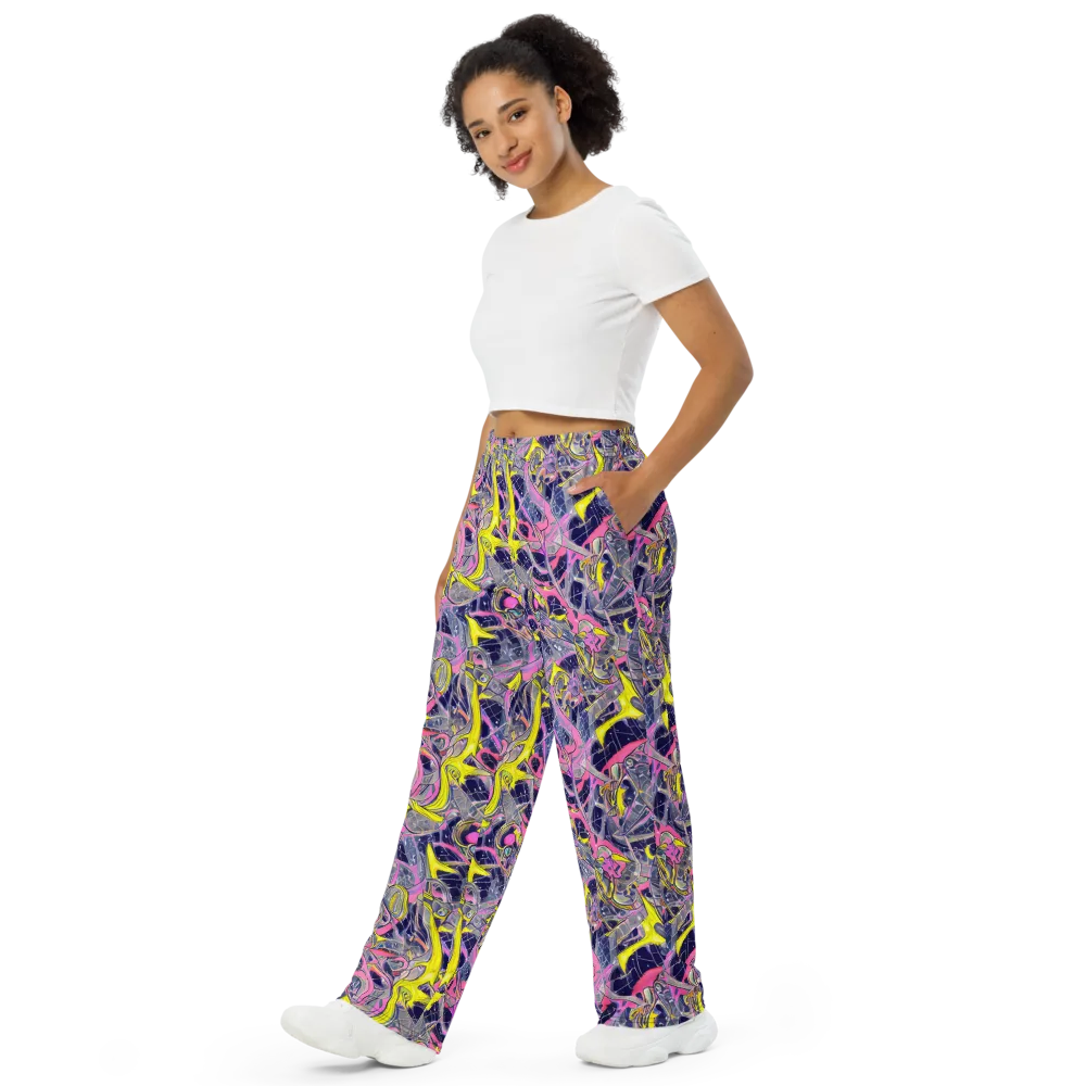 Synthetic Garden on Wide-Leg Pants — Left Front