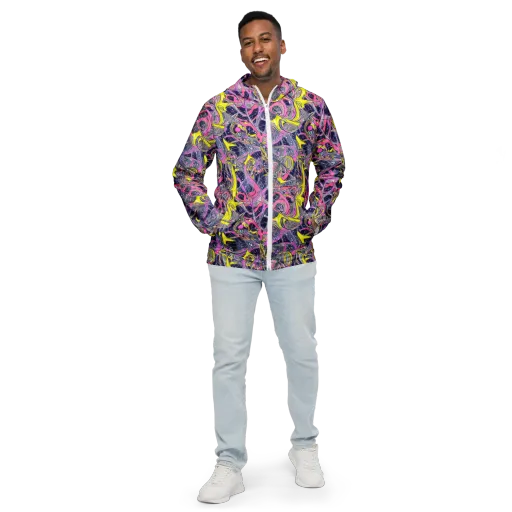 Synthetic Garden on a Men's Windbreaker