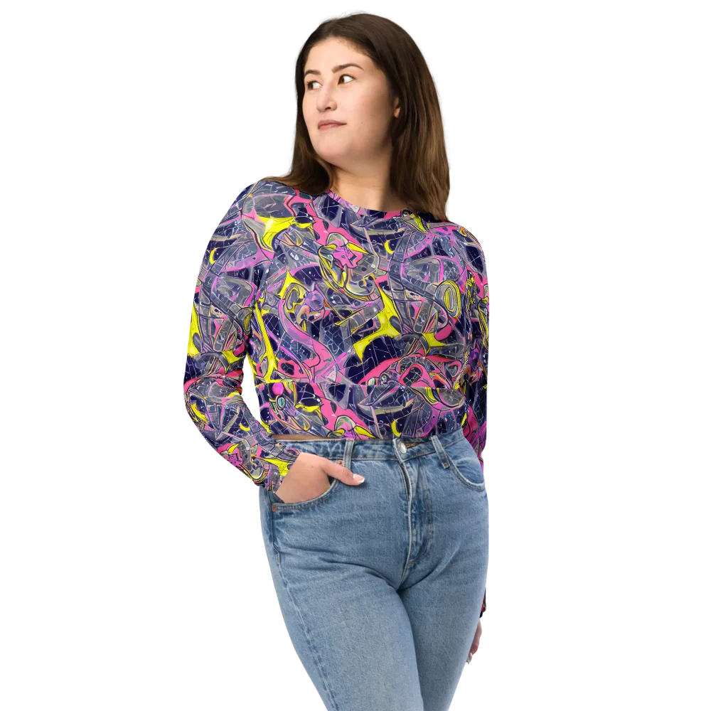 Synthetic Garden on Long Sleeve Crop Top — Front
