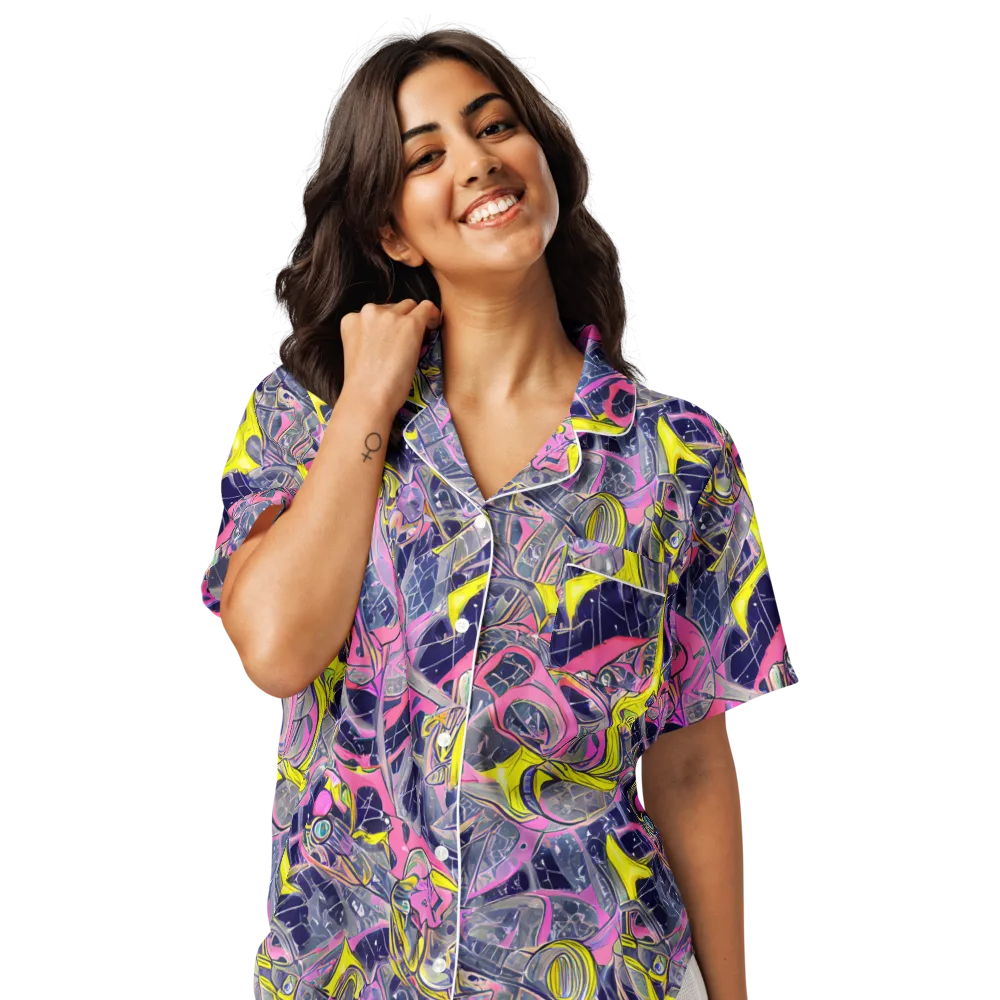 Synthetic Garden on Women's Short Sleeve Pajama Top — Front