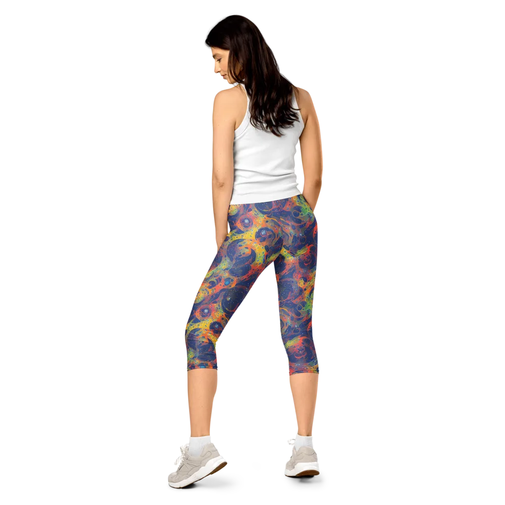Amoeba Aurora on Capri Leggings — Back