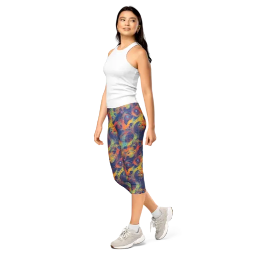 Amoeba Aurora on a Capri Leggings