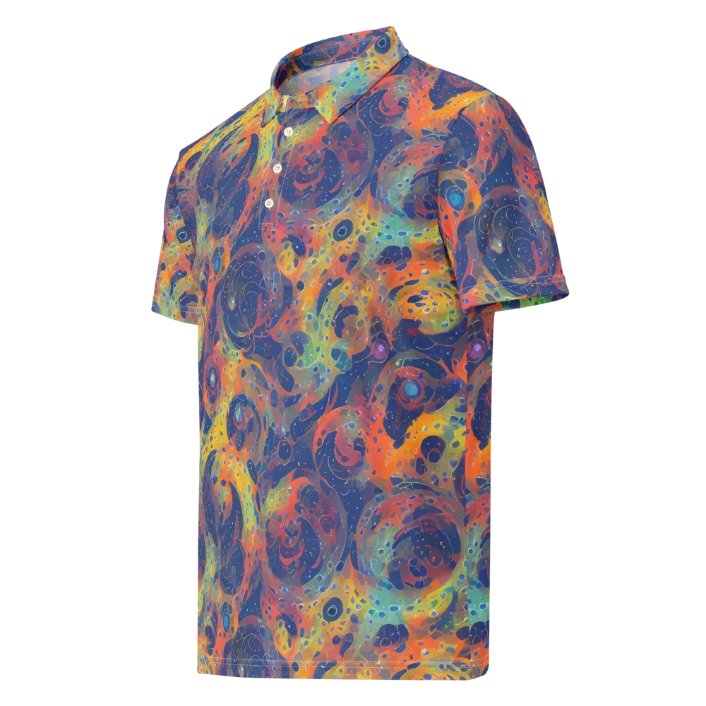Amoeba Aurora on Men's Slim Fit Polo Shirt — Left Front