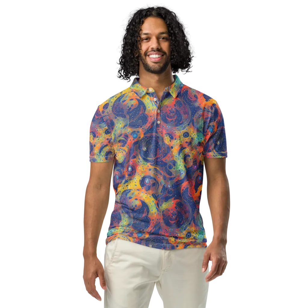 Amoeba Aurora on Men's Slim Fit Polo Shirt — Front