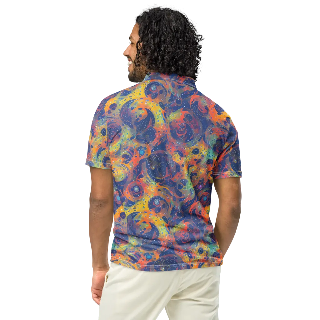 Amoeba Aurora on Men's Slim Fit Polo Shirt — Back