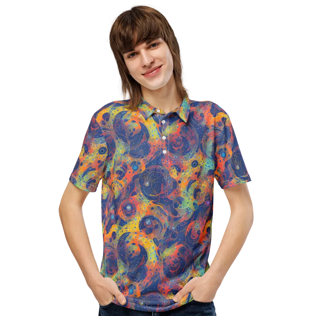 Amoeba Aurora on Men's Slim Fit Polo Shirt — Front