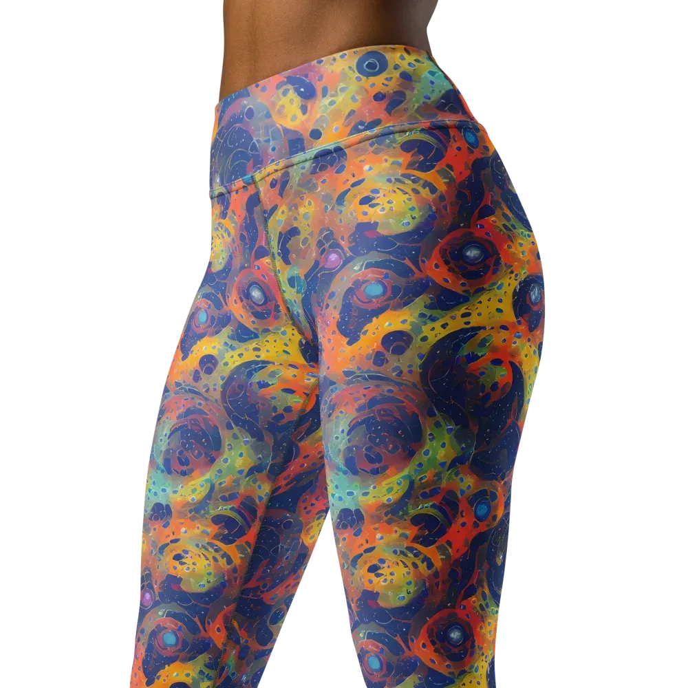 Amoeba Aurora on Yoga Leggings — Left Front