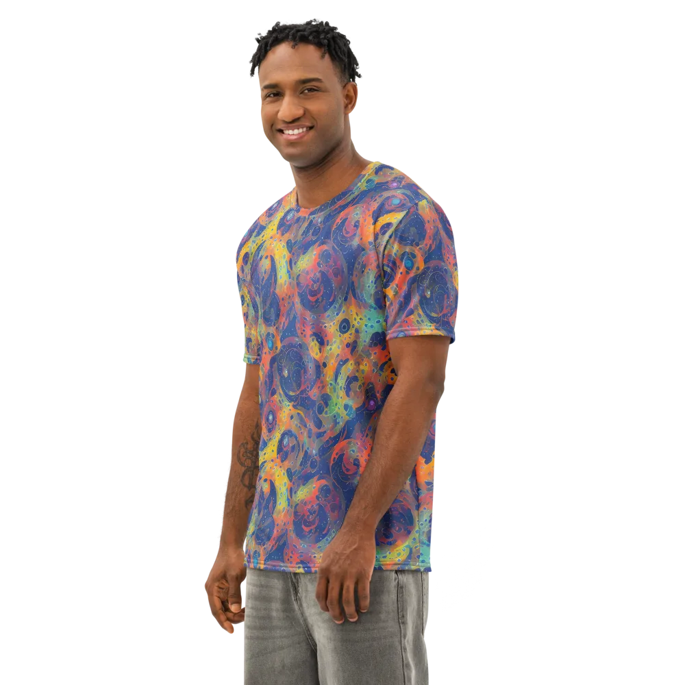Amoeba Aurora on Men's Cotton Crew Neck T-Shirt — Left Front