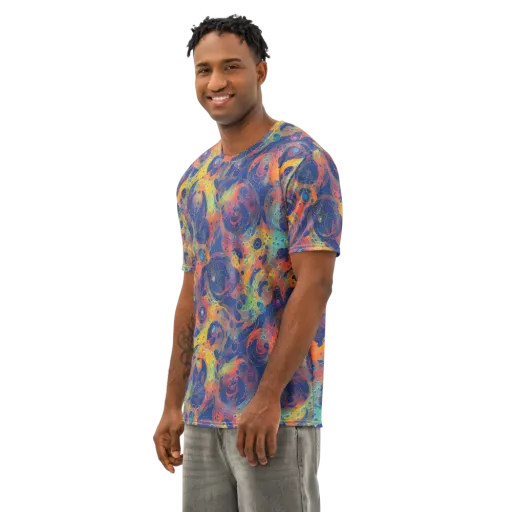 Amoeba Aurora on a Men's Cotton Crew Neck T-Shirt